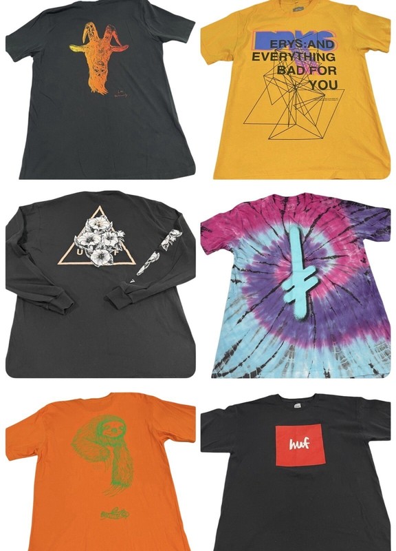 Mens Skater T-Shirt Lot size L HUF MSFTSrep Welcome Skateboard Streetwear Grunge