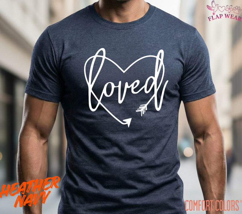 Unisex Loved Cursive Heart T shirt Men T shirt Women valanity Romantic gallery