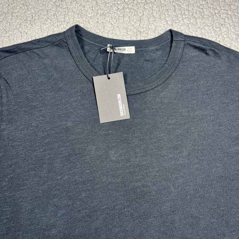 Buck Mason Black Slub Classic Tee Mens Large L Short Sleeve Cotton BM11030 USA gallery
