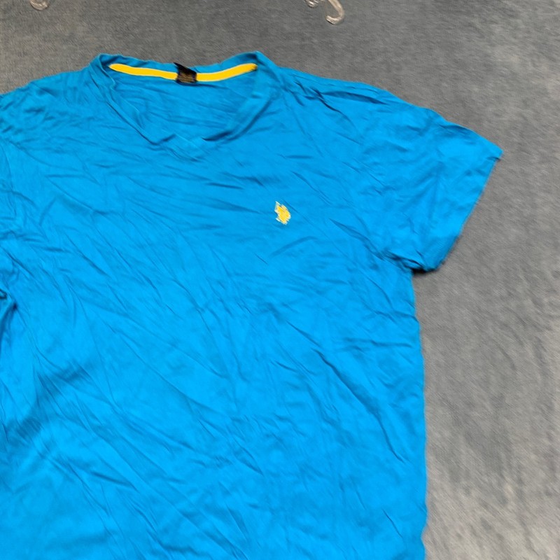 U.S. Polo Assn. T Shirt Mens XL Blue V-Neck Logo Short Sleeve Classic Pullover gallery