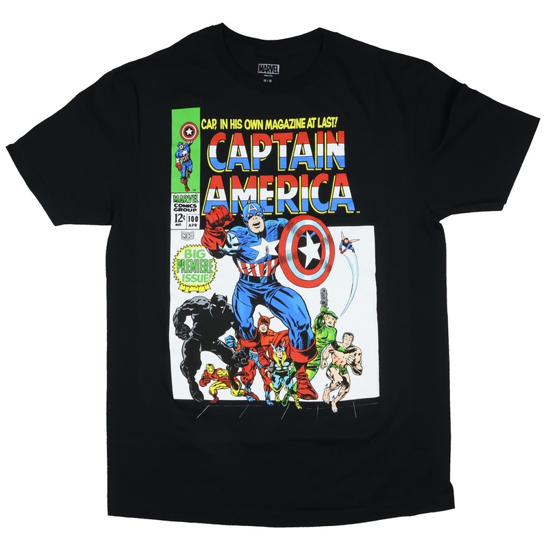 Marvel Comics Captain America Silver Age Mens Graphic Adult Short Sleeve Tee(2X)