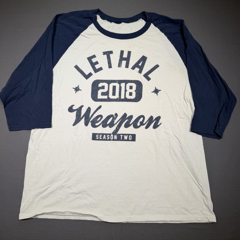 Lethal Weapon Cast And Crew Shirt Men’s Large Season 2 White Blue