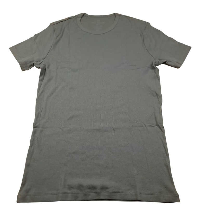 Mack Weldon Men’s Ribbed Crew Neck T-Shirt Gray Short Sleeve Size Small