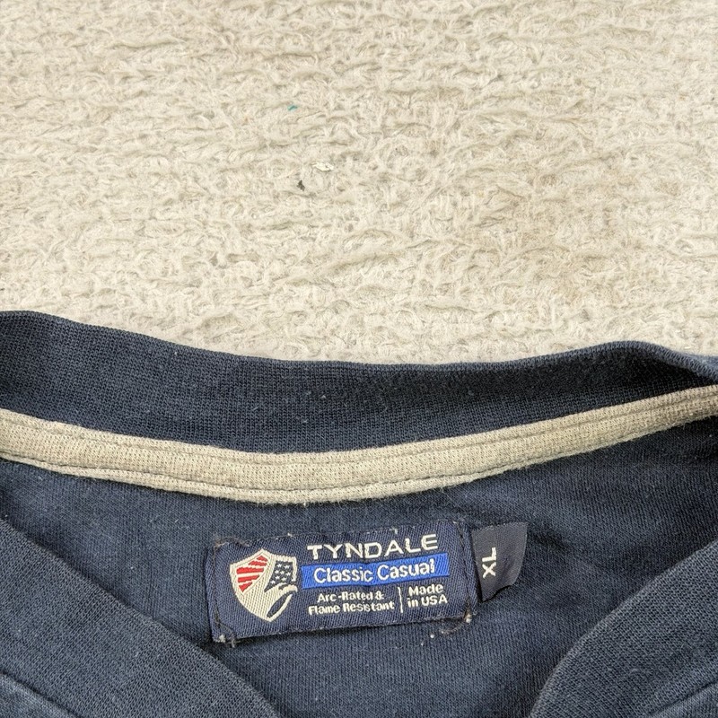 Tyndale FR Shirt Mens XL Navy Long Sleeve ARC Rated CAT 2 2112 Workwear Pocket gallery