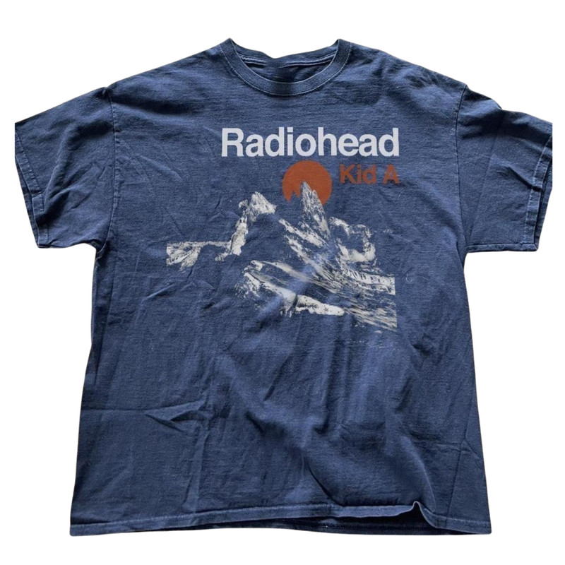 Radiohead Kid A 90s Albums Retro Style Navy T shirt Classic style NH29274