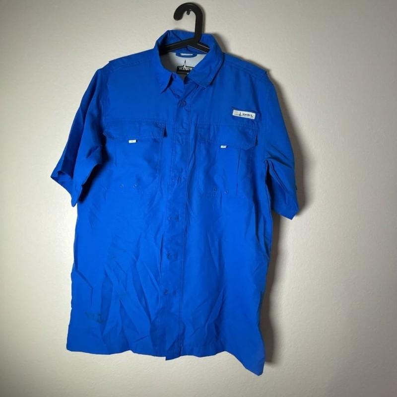 Habit Men’s Solar Factor Fishing Shirt Size S/P Lapis Blue
