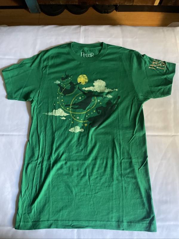 Disney PETER PLAN Neverland T-Shirt Men’s M Green Clouds Relaxed Fit