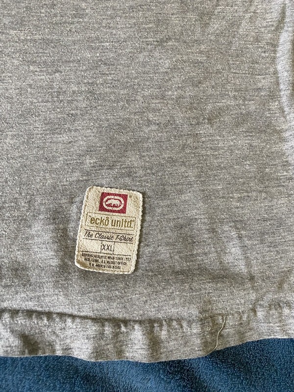 Vintage Y2K Ecko Unltd Raised Leather Rhino Logo The Classic T Shirt Sz XXL Grey gallery