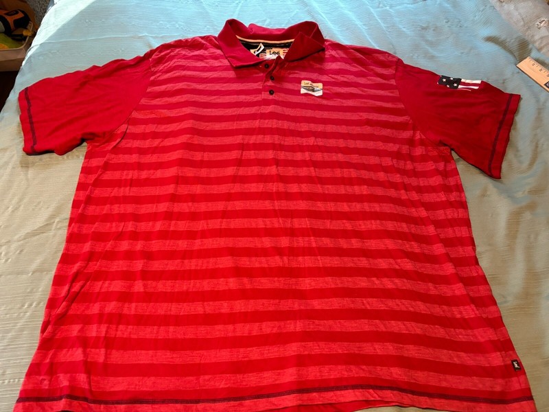 Lee Gentle Soft Finish Red Striped Short Sleeve Big and Tall 5XB, Premium Select