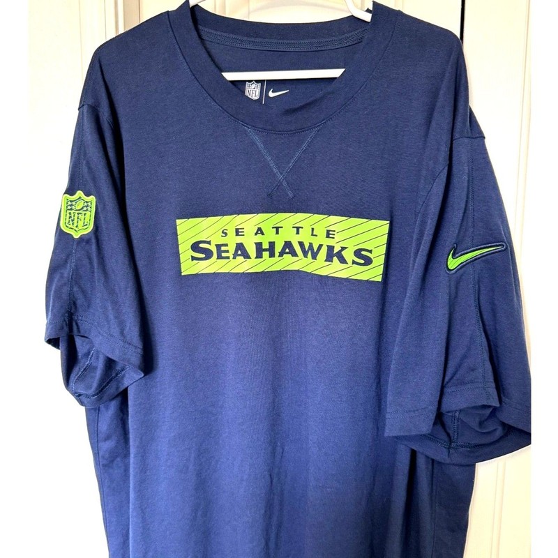 Nike Men’s College Navy Seattle Seahawks Sideline Player Performance T-Shirt XXL