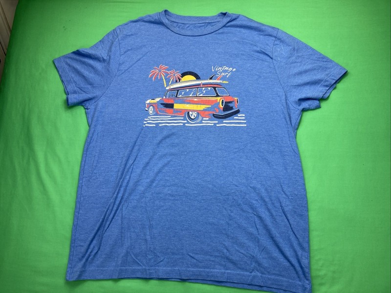st johns bay t-shirt men’s L BLUE surfing beach
