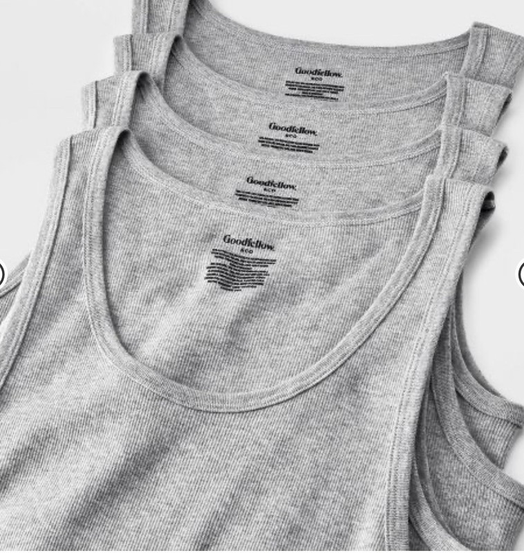 Men's Tank Top - Goodfellow & Co Heathered Gray Size S 34/36 4 Pack Seam-free gallery