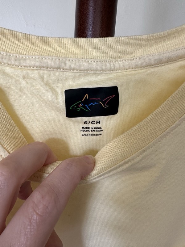Greg Norman Men's Yellow Pocket Tee Size S Cotton Regular Fit Crew Neck gallery