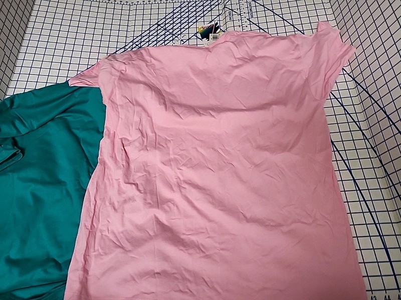 2 NWT Vintage Jerzees Blank T-Shirt XL Extra Large 90s USA Pink & Teal gallery