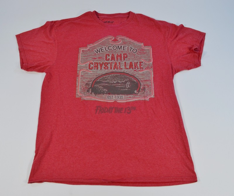 Friday the 13th Welcome To Camp Crystal Lake Horror Movie Large Red Shirt