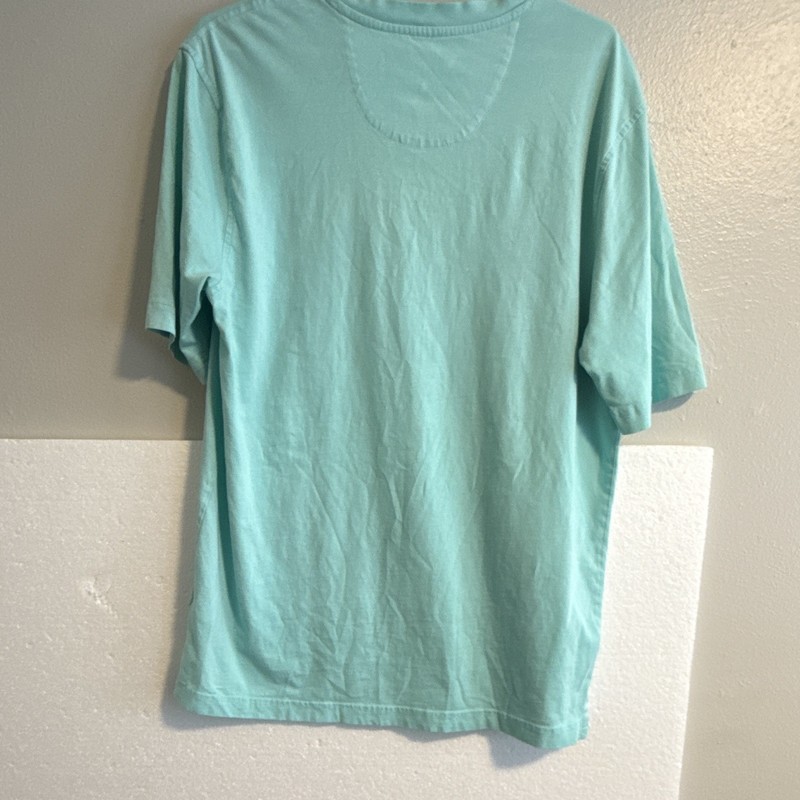 Greg Norman Luxury Cotton Tee Shirt Sz Large Green Teal Crew Neck Short Sleeve gallery