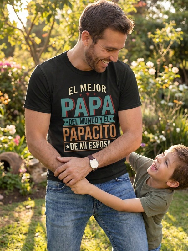 El Mejor Papa Del Mundo,Latin Father'S Day T-Shirt With "Papacito De Mi Esposa" gallery