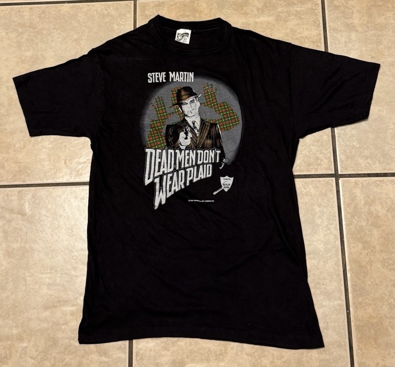 Vintage 80s Dead Men Don’t Wear Plaid Shirt Small Steve Martin Universal