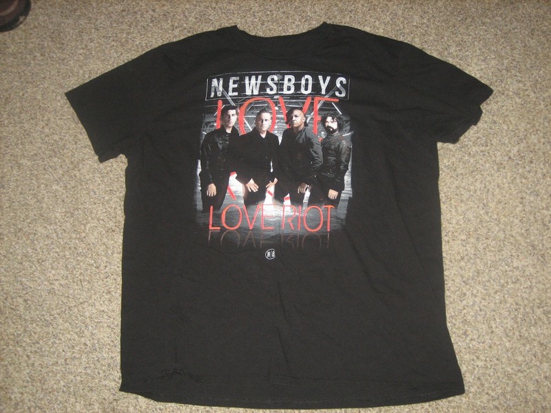 Newsboys 2016 Love Riot Tour T Shirt Size S SS Black Double Sided Gods Not Dead