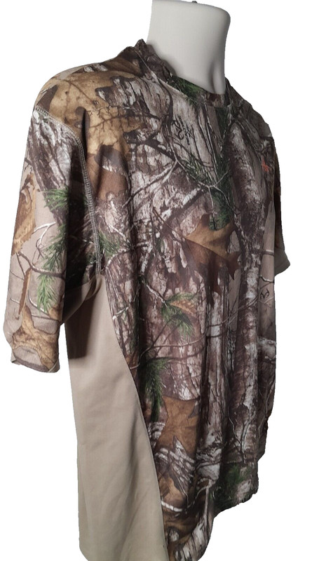 Realtree Habit Mens Size M Brown Camouflage Camo Shirt Crew Neck Pullover gallery