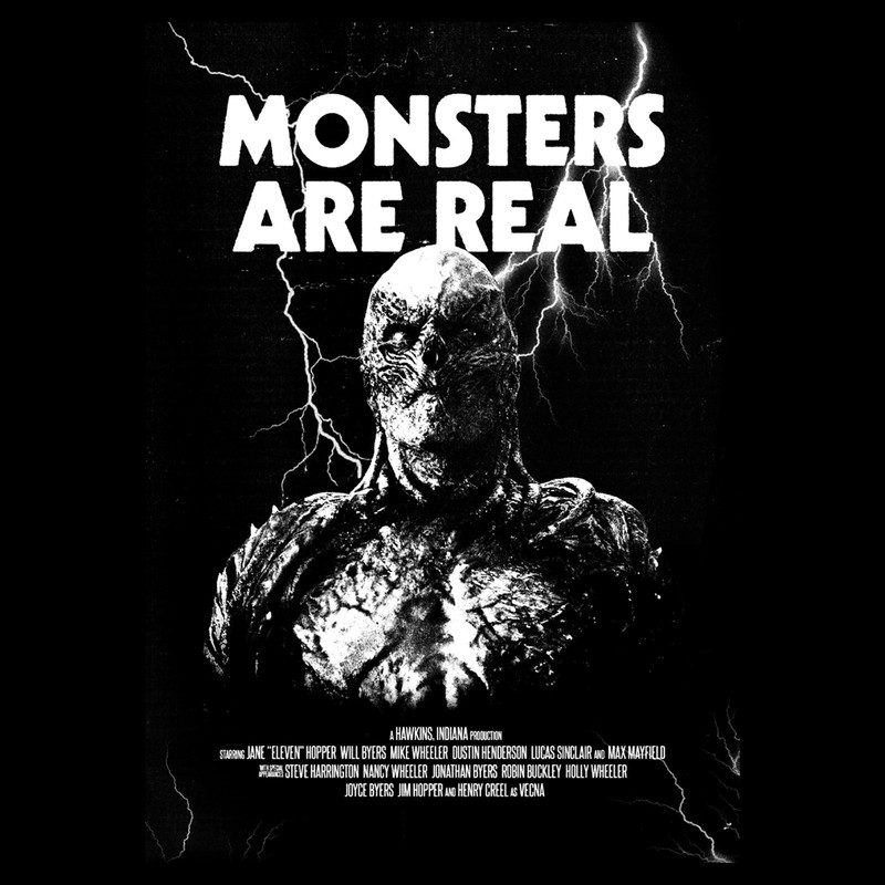 Men's Stranger Things Lightning Vecna Monsters Are Real T-Shirt gallery