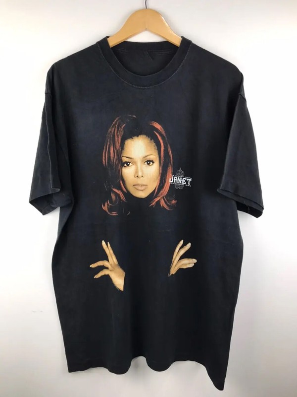 Rare Janet Jackson Cotton Black Hip Hop 90s Unisex Shirt All Size