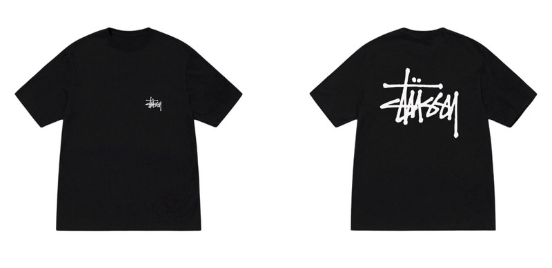 Stussy Basic Logo Black Tee Unisex Classic Streetwear Graphic Top Reprint S-5XL