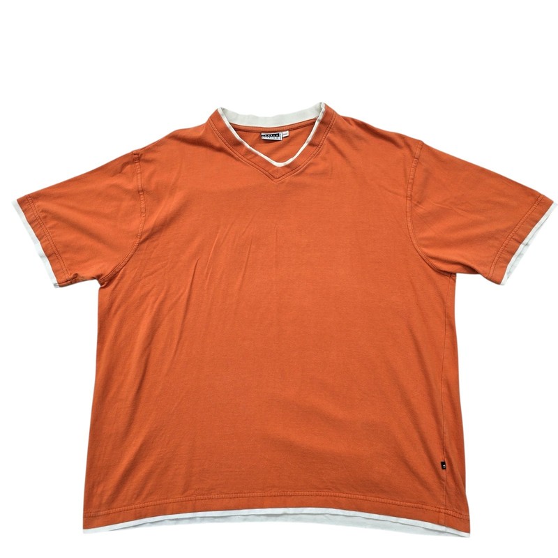Angelo Litrico Orange V-Neck Cotton XXL Men’s T-Shirt NWT