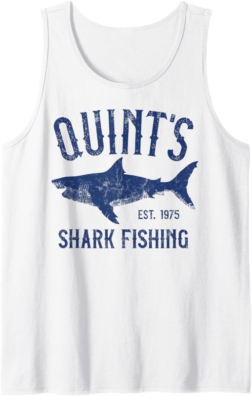 Vintage Quint's Shark Fishing 1975 Retro Tank Top, Size S-3XL