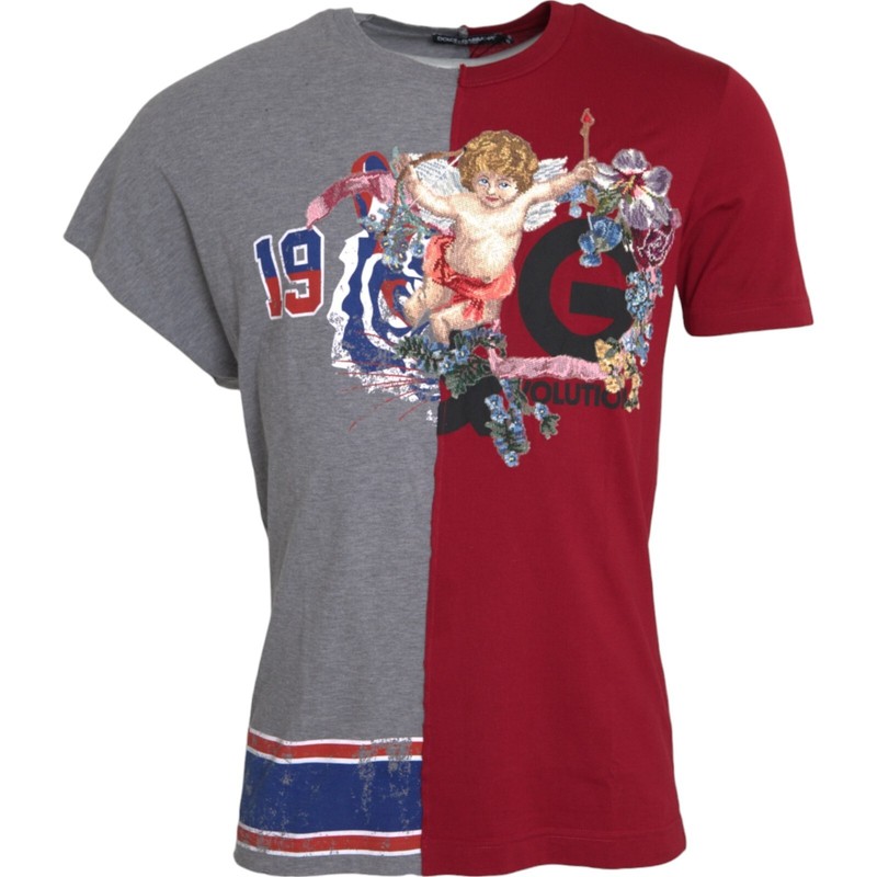 DOLCE & GABBANA T-shirt Multicolor Graphic Short Sleeve IT46 / US36 / S 1100usd
