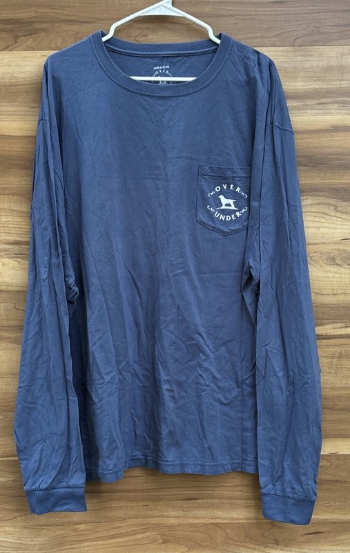 Over Under Clothing Pima Long Sleeve 2XL Blue Dog Pledge of Allegiance Made USA