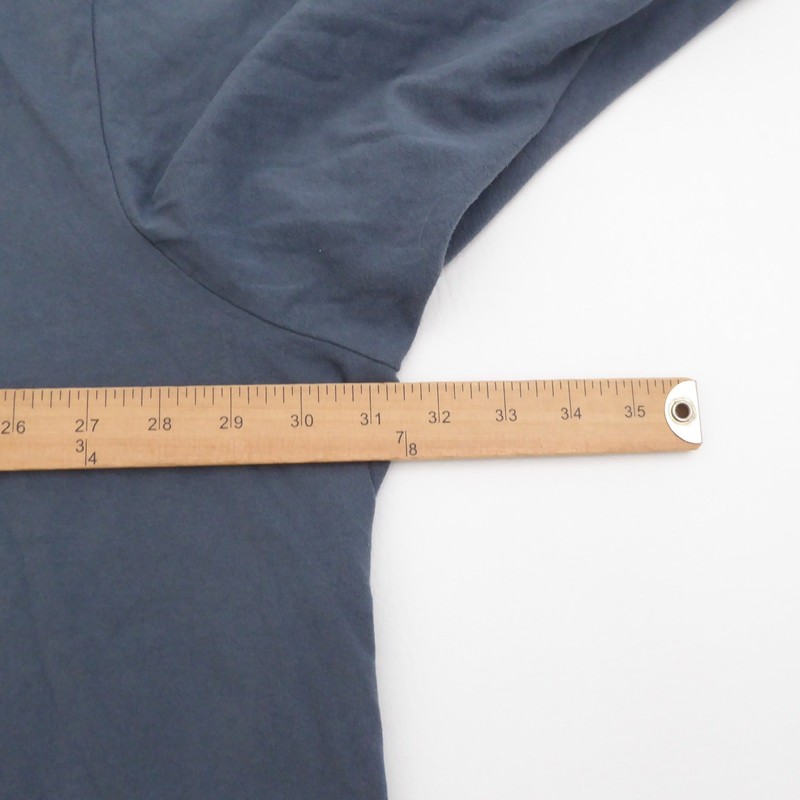 ONE BONE Mens Size 5 / 6XL Long Sleeve Scoop Crew Neck T Shirt OB106 Blue Cotton gallery