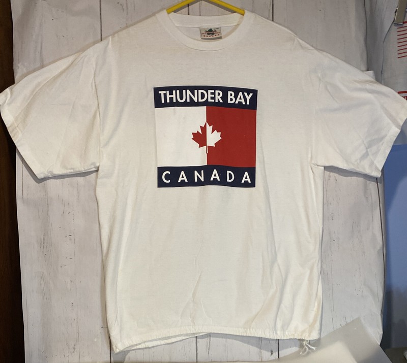 CANADA Thunder Bay Ontario 90s Tommy Hilfiger Logo XL Waist Cord T-Shirt VINTAGE