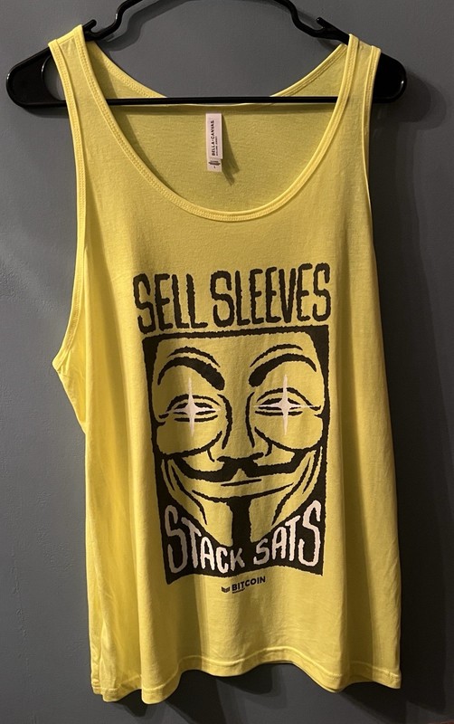 Satoshi Nakamoto Bella Canvas Yellow Tank Top Size L Large Bitcoin Stack Stats