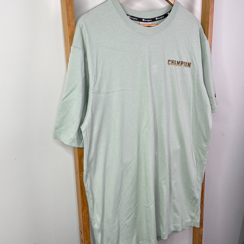 Champion Shirt Mens Large Green Chest Logo Graphic Tee Sportswear Short Sleeve gallery