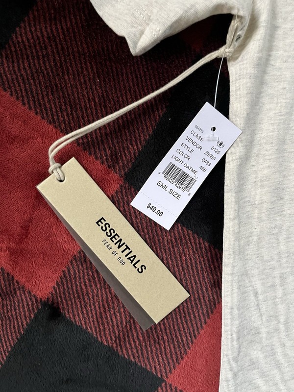 Essentials Fear of God ESSENTIALS Light Oatmeal Logo Graphic Tee Men’s S gallery