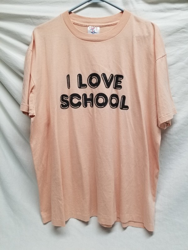 Vintage Tee Jays Shirt Size XXL I Love School Single Stitch USA Made