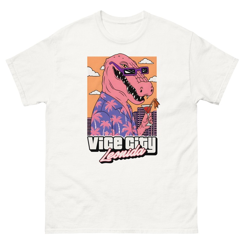 Vice City Leonida T Shirt Retro Crocodile GTA 6 Gamer Graphic Tee