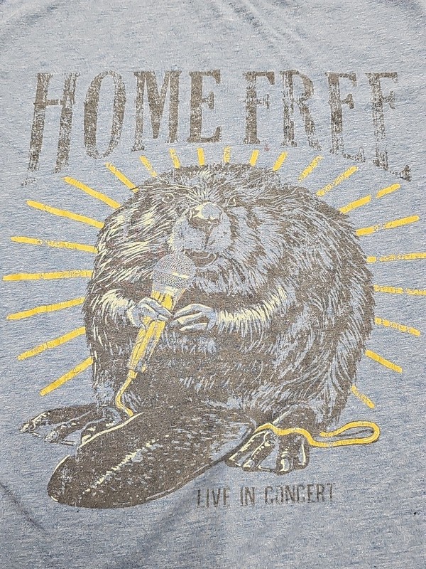 Home Free Live In Concert Men’s Solid Blue Graphic Print Short Sleeve Tshirt…