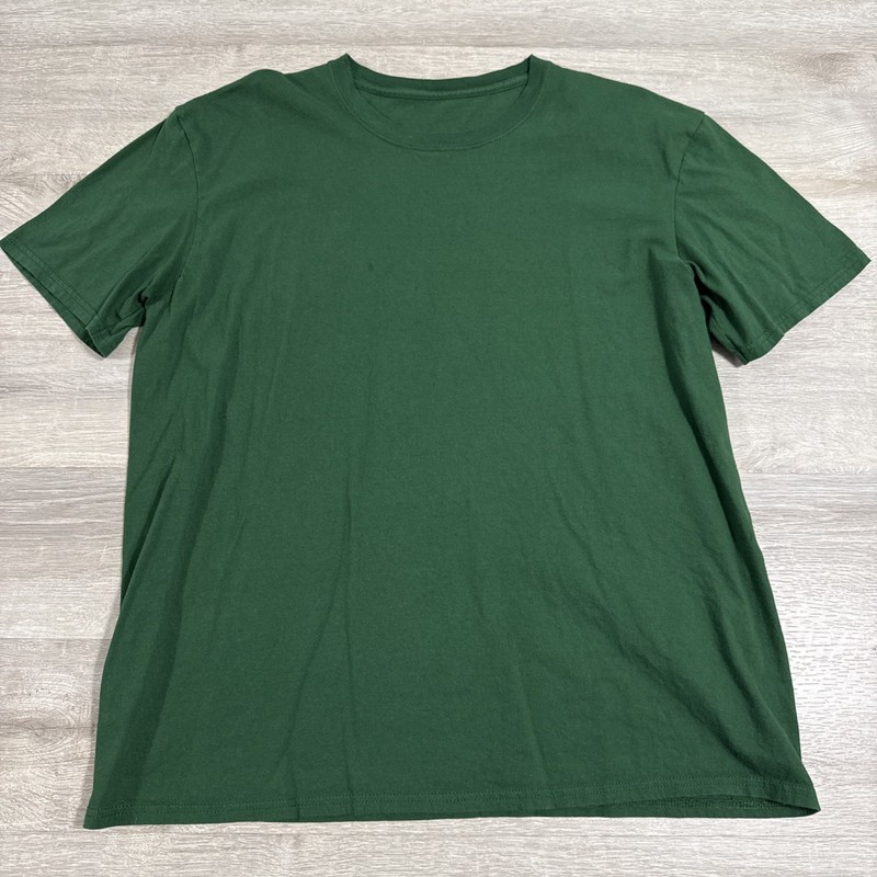 Green Blank Shirt Men’s Cotton Plain Tee Crew Neck Casual Basic Top Size XL