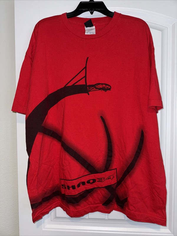 Vintage Shaquille O’Neal T Shirt Red Y2K Slam Basketball NBA Made In USA XXL