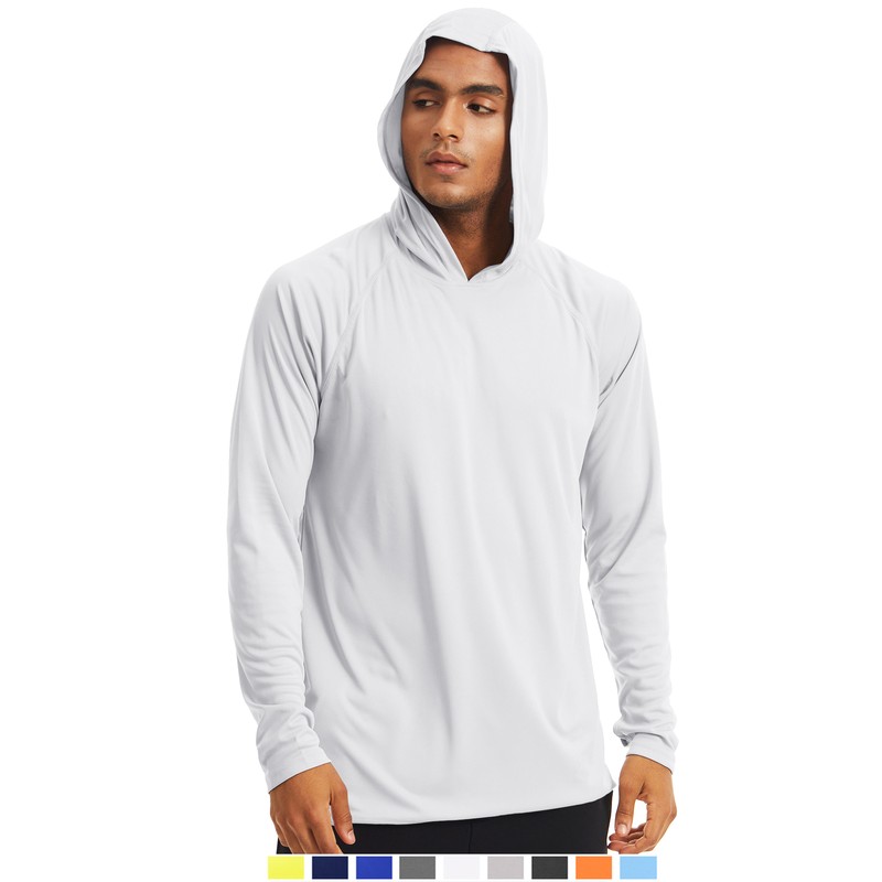 Men’s UPF 50+ Hoodie Long Sleeve Sun Protection T-Shirt Outdoor Performance Tops