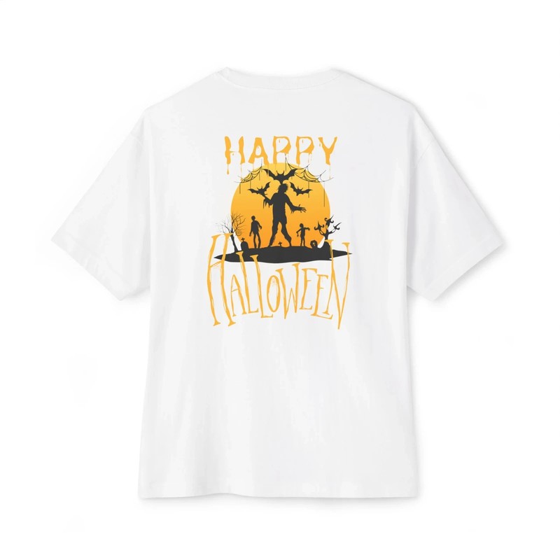 Halloween special back printed oversized round neck t shirt for Men gallery