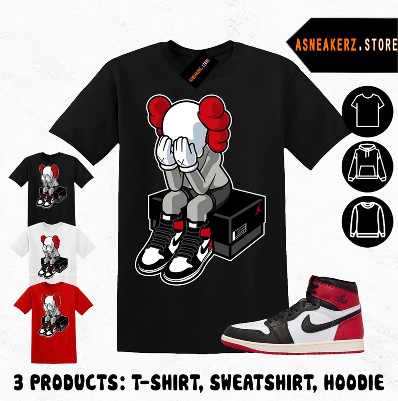 Shirt Matching AJ 1 High OG Black Toe Reimagined Match Sneaker Sneakerhead Kaws