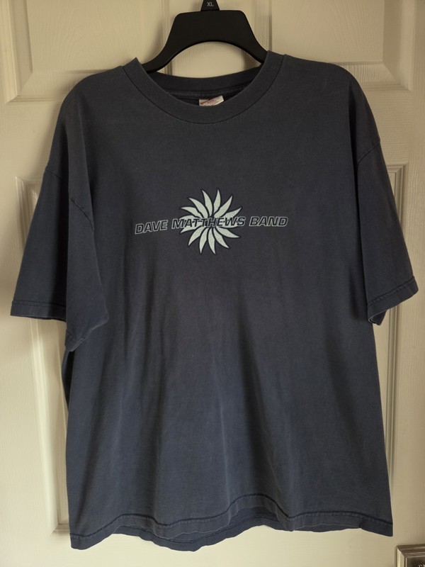 Vtg Y2K Original Print Dave Matthew’s Band Grayish Blue Logo Tee Size XL