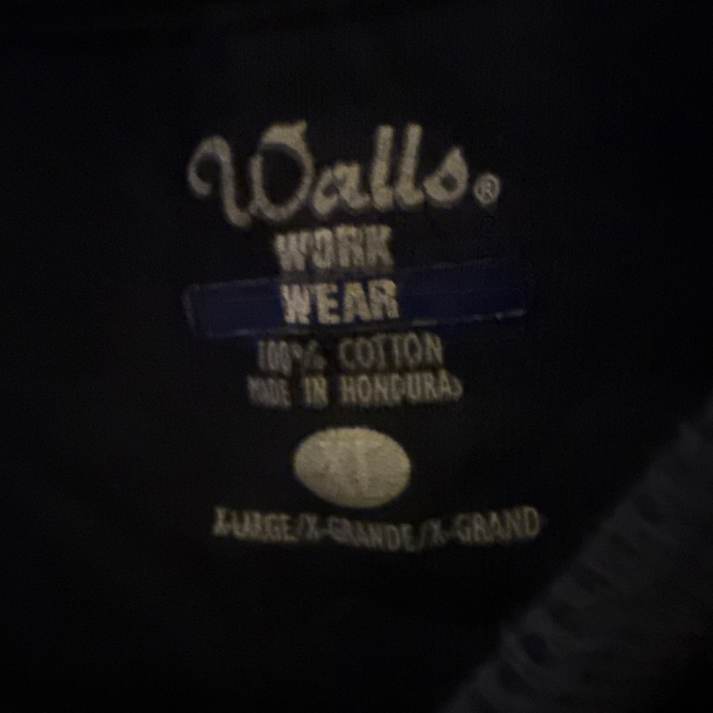 Walls Work Wear Men's Navy Sleeveless Pocket Logo T-Shirt XL Crew Neck Cotton gallery