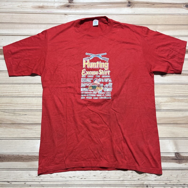 Vintage 80s Hunting Excuse Funny Art Comic Shirt Single Stitch Size XL