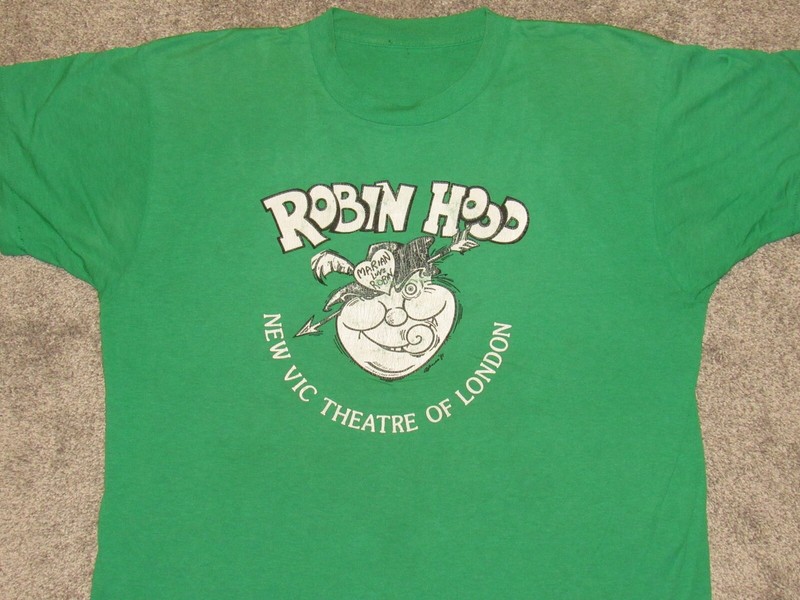 Vtg 80s/90s ROBIN HOOD New Vic Theatre Of London T-SHIRT Men L Mariam Play 1980s