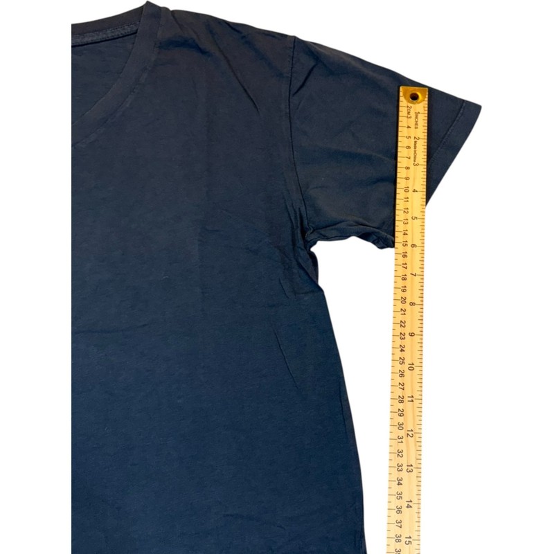 GAP Men's Size Small Blue Short Sleeve V-Neck Plain Tee Solid Flat Front gallery