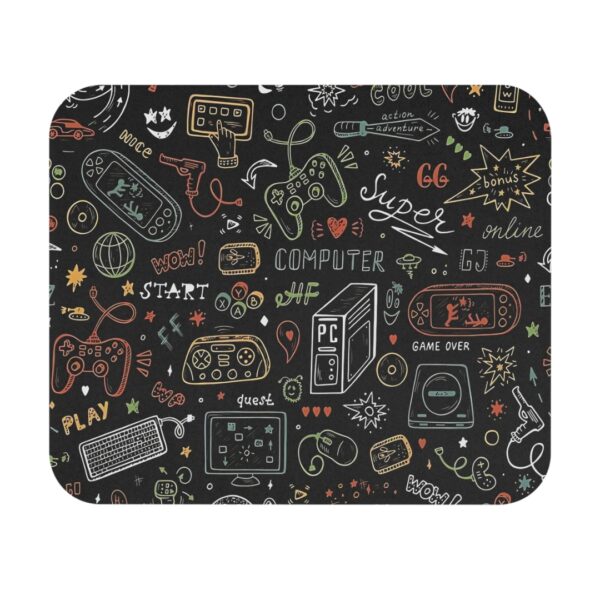 Retro Gaming Mouse Pad stylish– Minimal Doodle Design - Image 2